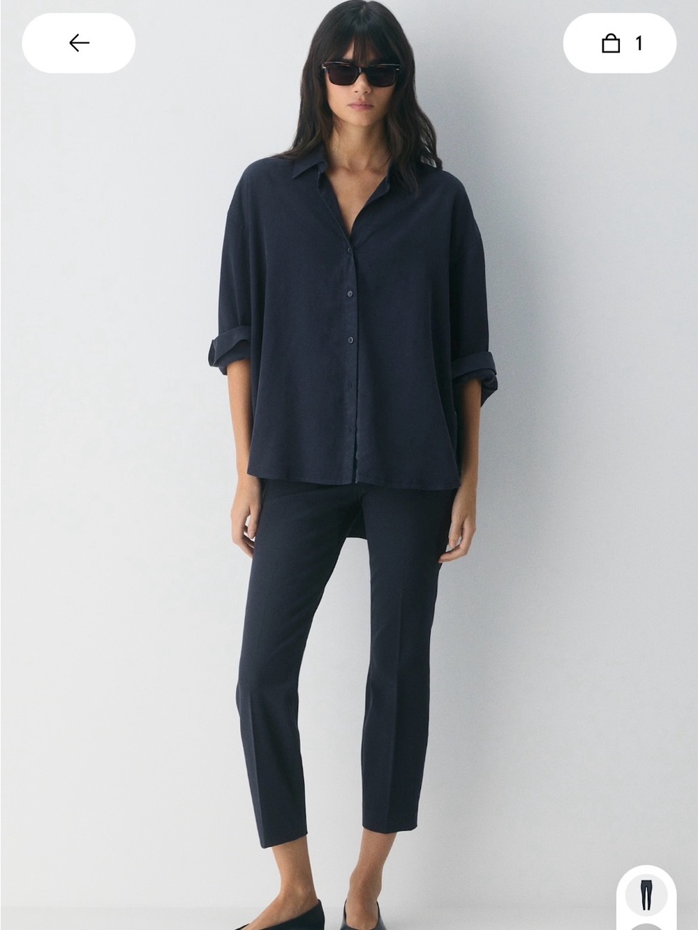 Aritzia Babaton Navy Ankle Pants